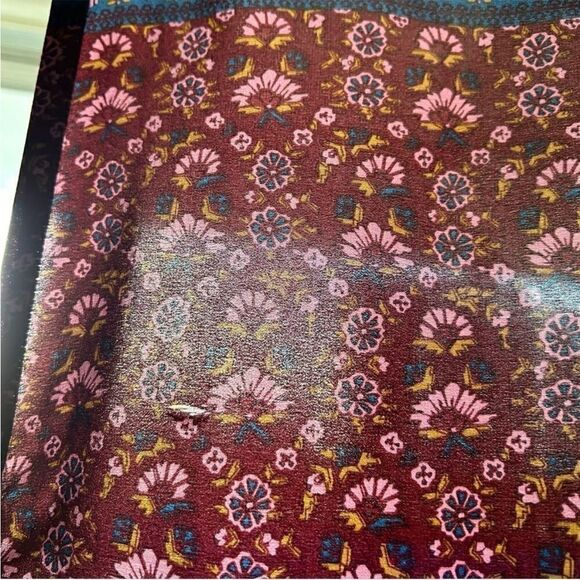 Sea Burgundy and Blue Silk Floral Dress - Picture 14 of 16